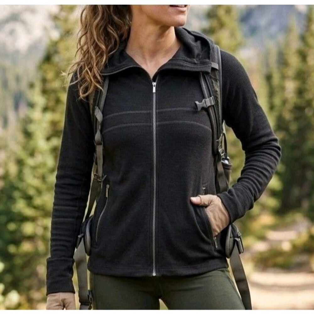 Ibex Shak Full Zip Jacket Women’s M 100% Merino Wool Made In USA Brown